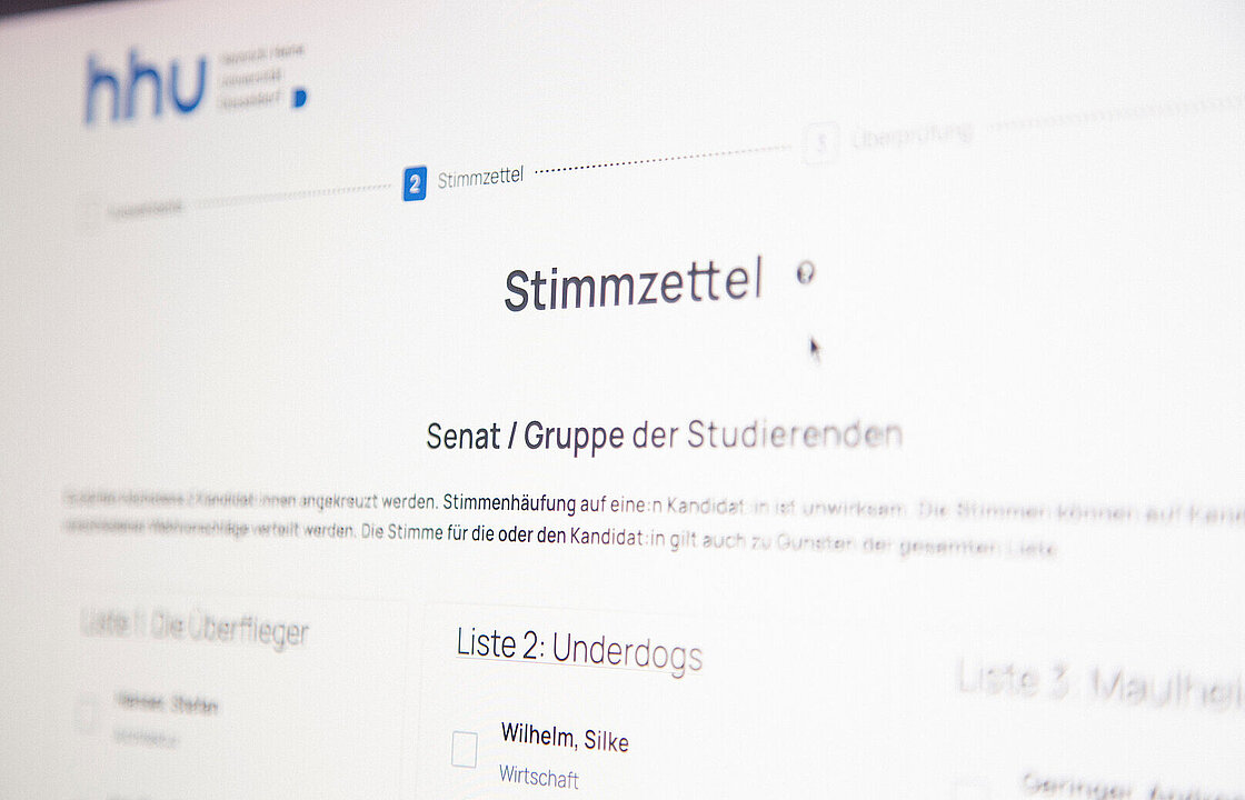 Blick auf einen Stimmzettel