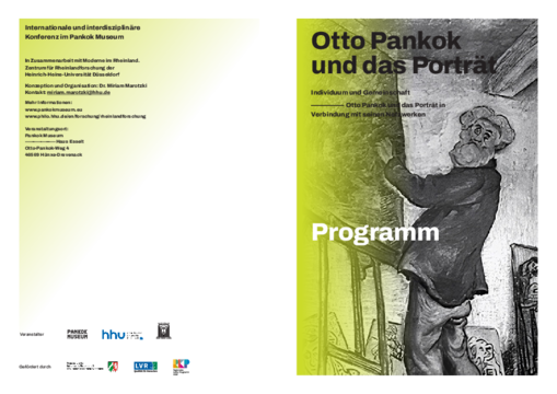 Flyer einer Veranstaltung zu Otto Pankok und das Porträt.