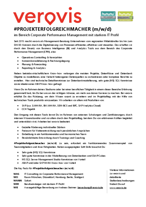 Die vollständige Stellenausschreibung steht Ihnen als pdf-Download zur Verfügung.