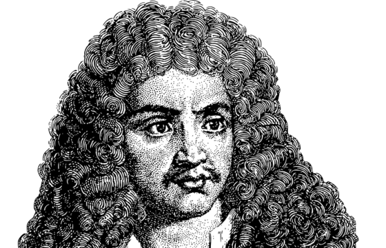 Porträtbild in schwarz weiß von Molière